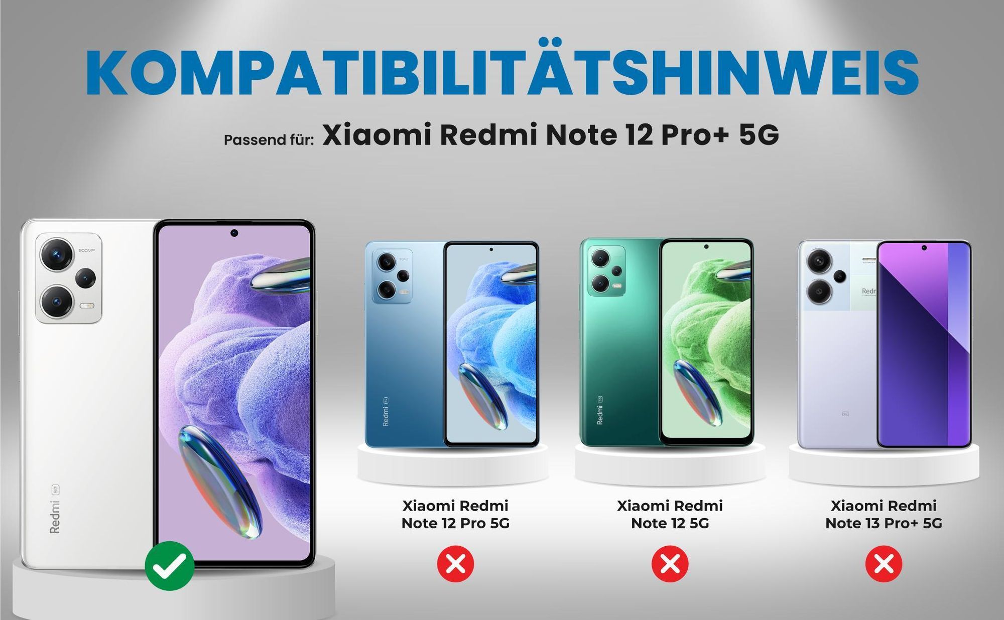 Kompatibilitätshinweise Hülle für Xiaomi Redmi Note 12 Pro+ 5G