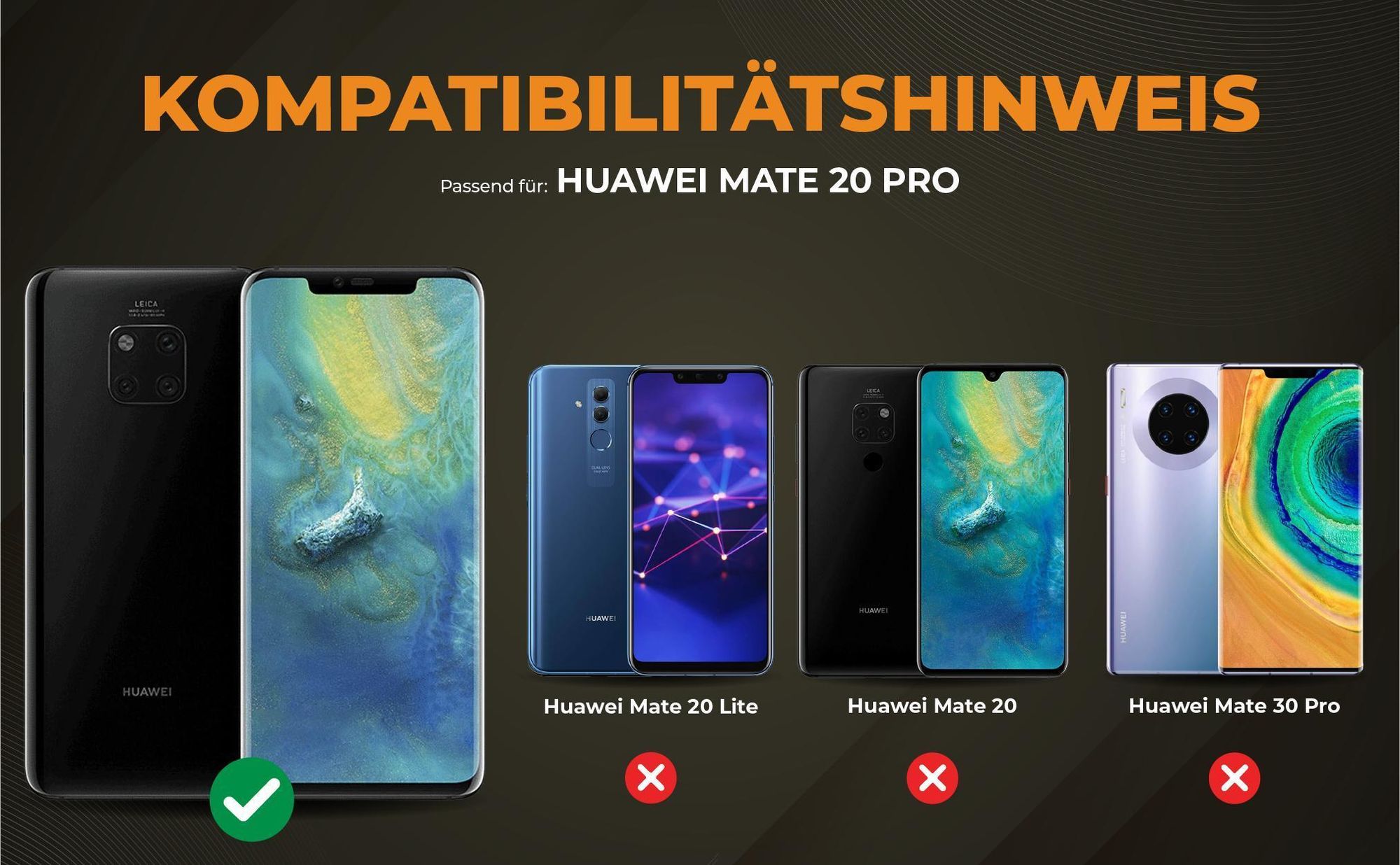 Kompatibilitätshinweise Hülle für Huawei Mate 20 Pro