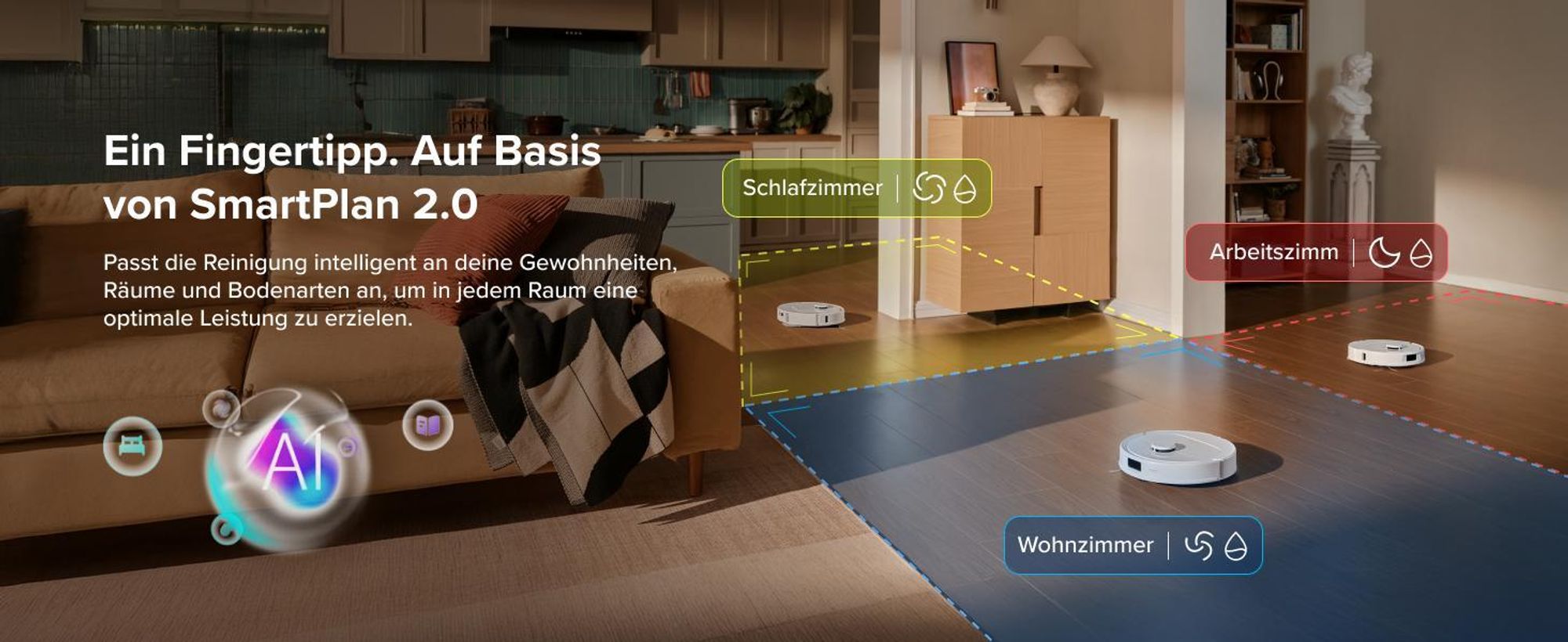 Roborock Qrevo S Pro Staubsauger Roboter mit Wischfunktion, 18.500Pa(Upgrade von QV 35A), Anti-Tangle System, 75 °C Heißwasser-Moppwäsche, Weiß