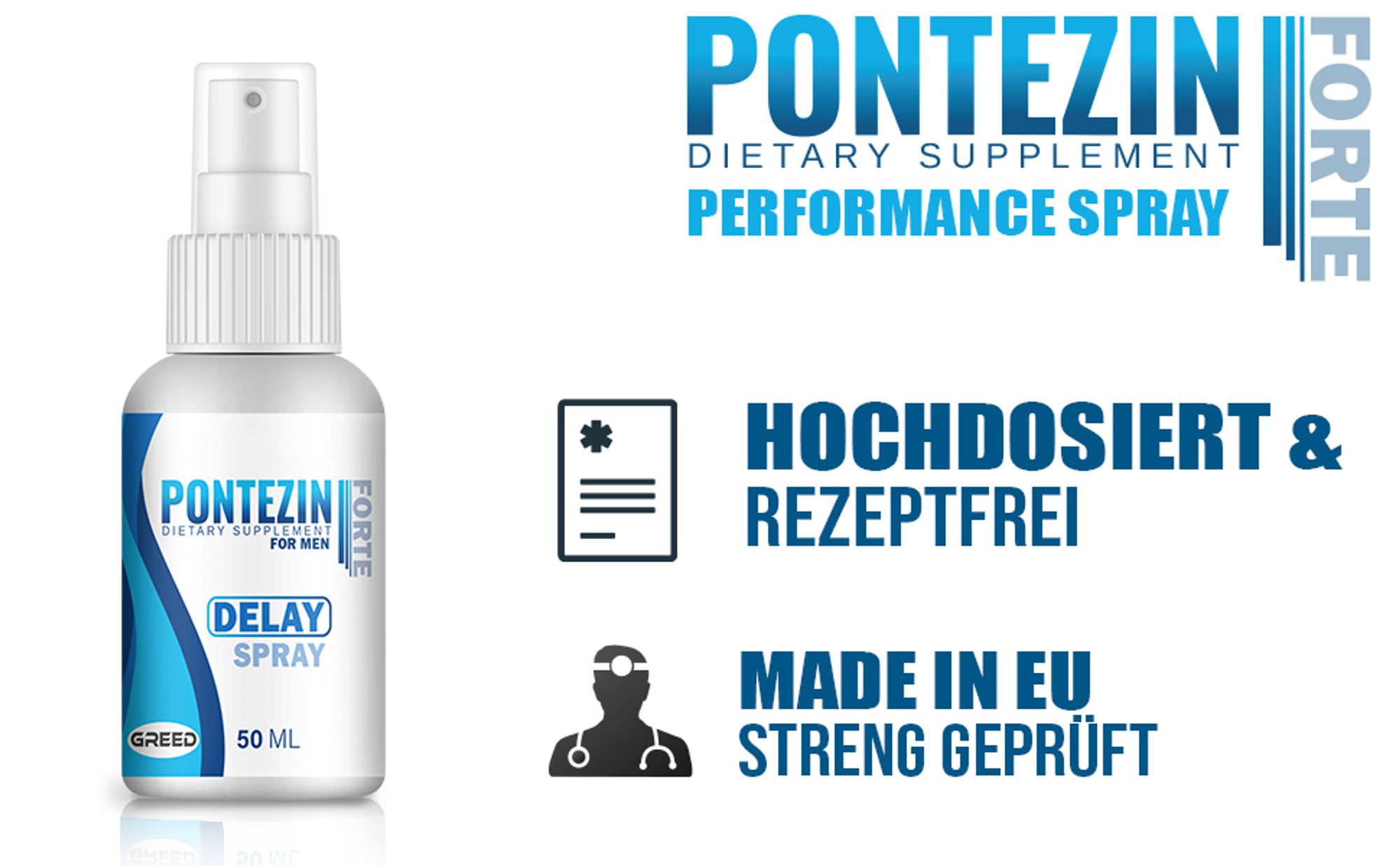 Adema Natural® Pontezin Forte - Verzögerungsspray – mit Sofortwirkung – Delay Spray - längerer Sеx – Verzögerung der Ejakulation - mehr Potenz