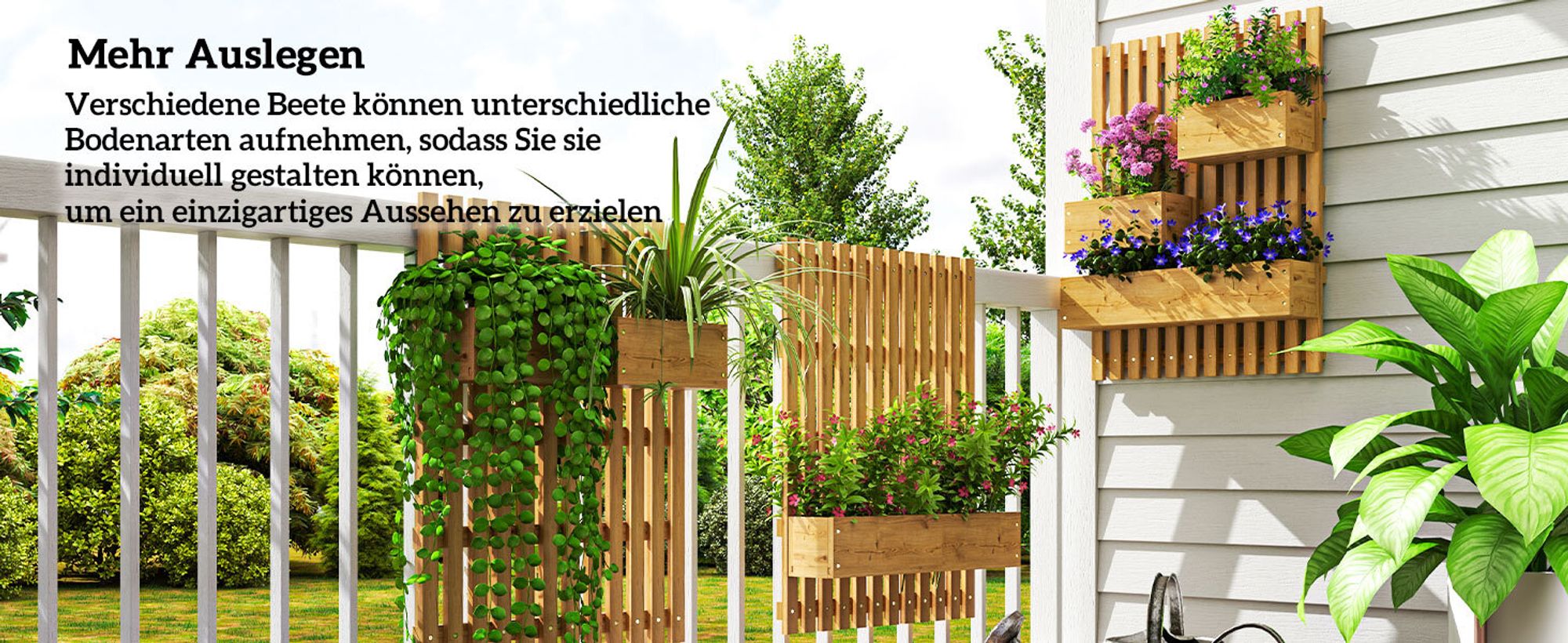 Outsunny Wandbeet mit Spalier zur Aufhängung 845-796V00