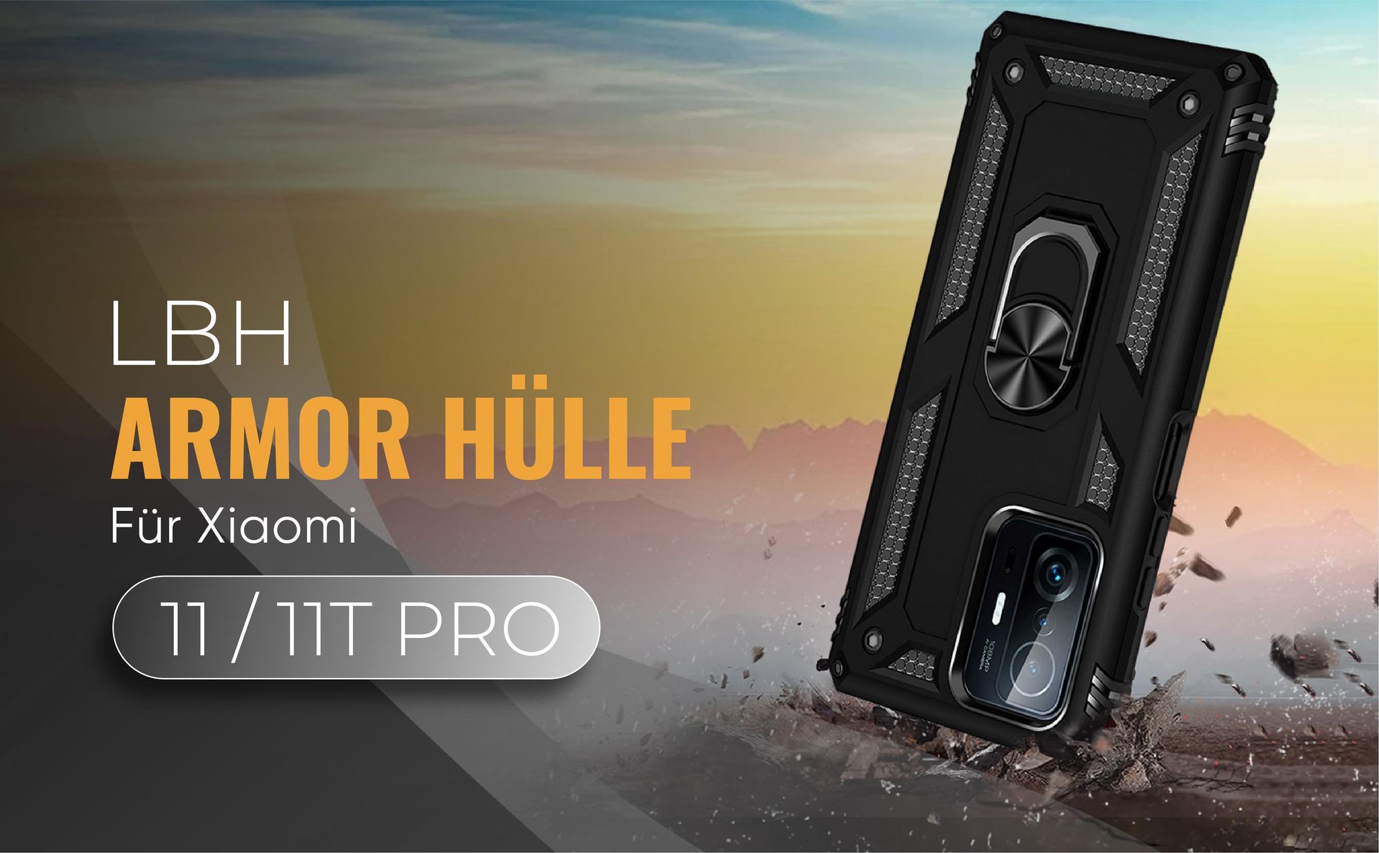 Schwarze Outdoorhülle für Xiaomi 11T / 11T Pro
