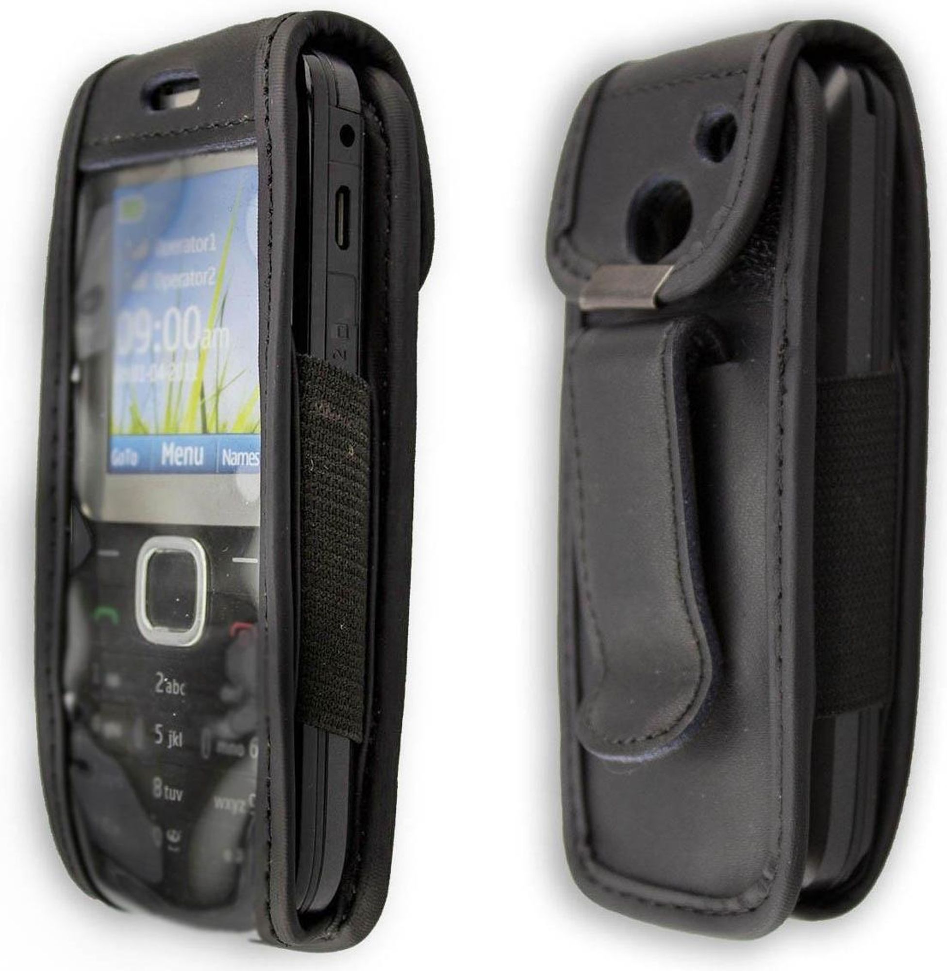 caseroxx Ledertasche mit Gürtelclip kompatibel mit Nokia C2-00 aus Echtleder, Tasche mit Gürtelclip und Sichtfenster  Bild 4