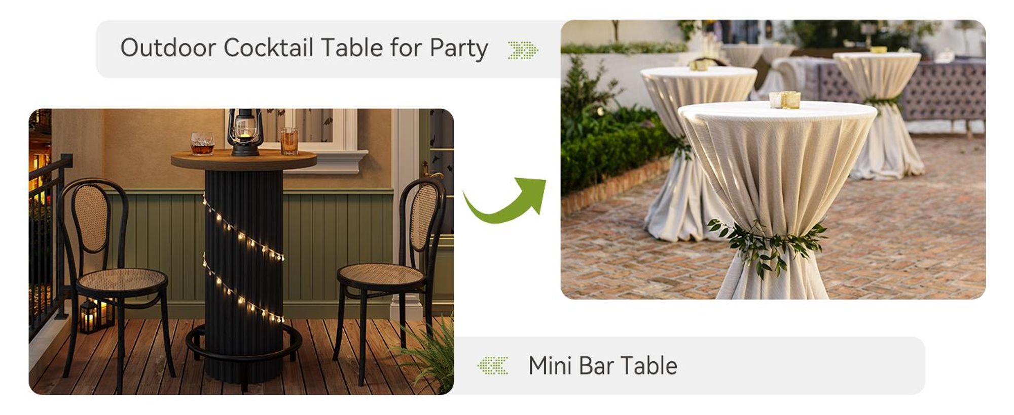 Tribesigns Runder Bartisch, 100 cm hoch, Bistrotisch aus Holz mit Metallfußstütze, Kleiner Stehtisch für Essbereich, Café, Wohnung, Balkon (nur Tisch)