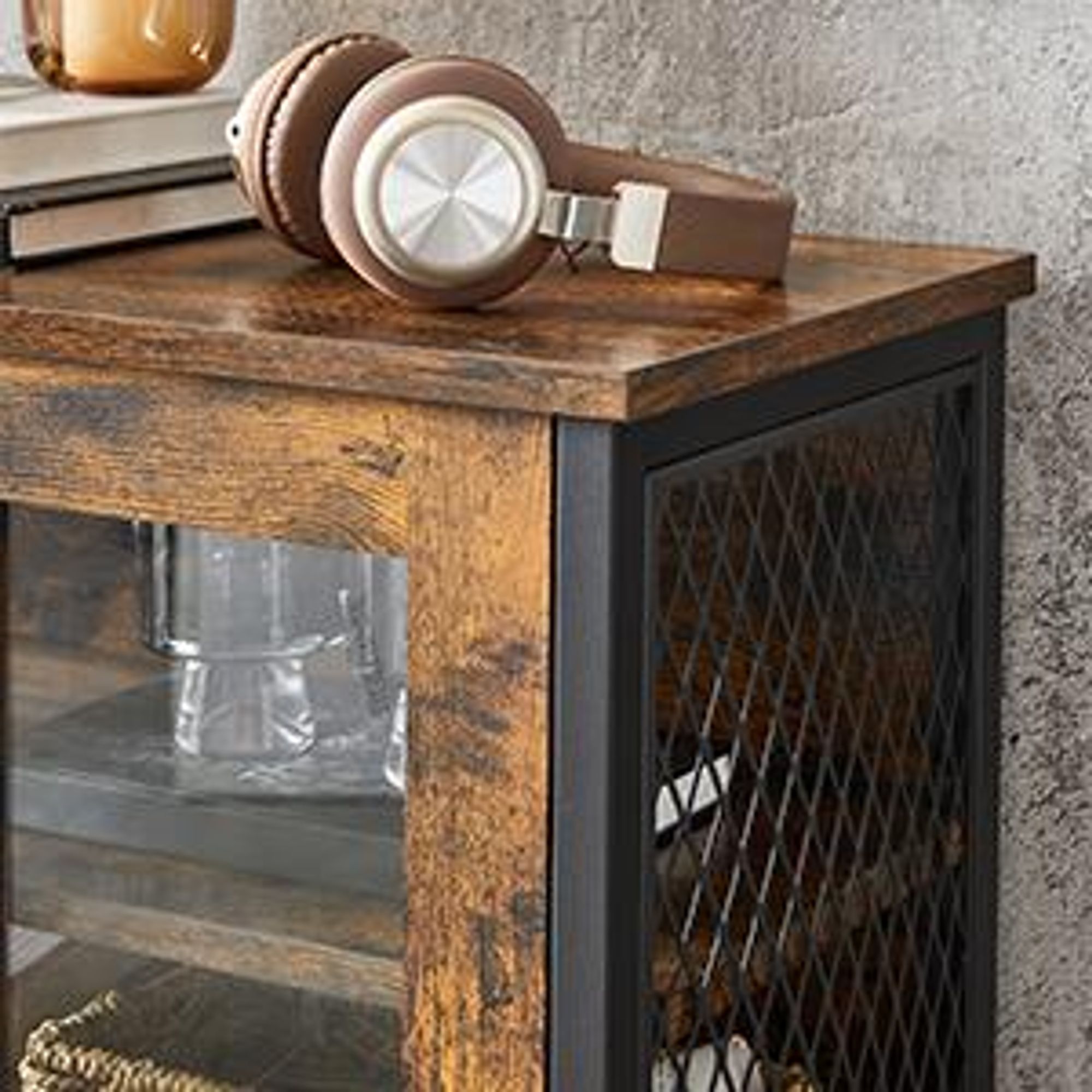 VASAGLE Highboard Kücheschrank, Höhe 108 cm, für Küche, Industriestil
