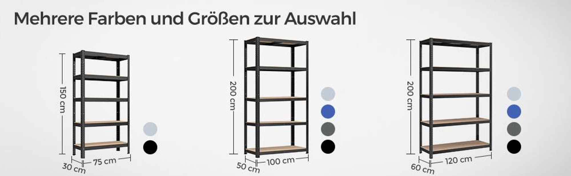 SONGMICS Schwerlastregal, 2er Set, Kellerregal, Lagerregal, 30 x 75 x 150 cm, Regal mit Stahlgestell, bis 650 kg belastbar