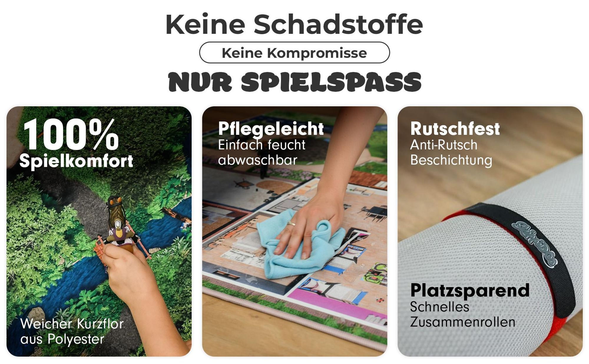 Pferde Spielteppich Ponyranch Deluxe Größe: 220cm x 140cm - Teppich Jungen & Mädchen Kinderzimmer, Kinderteppich für z.B. Schleich®, CollectA® Figuren