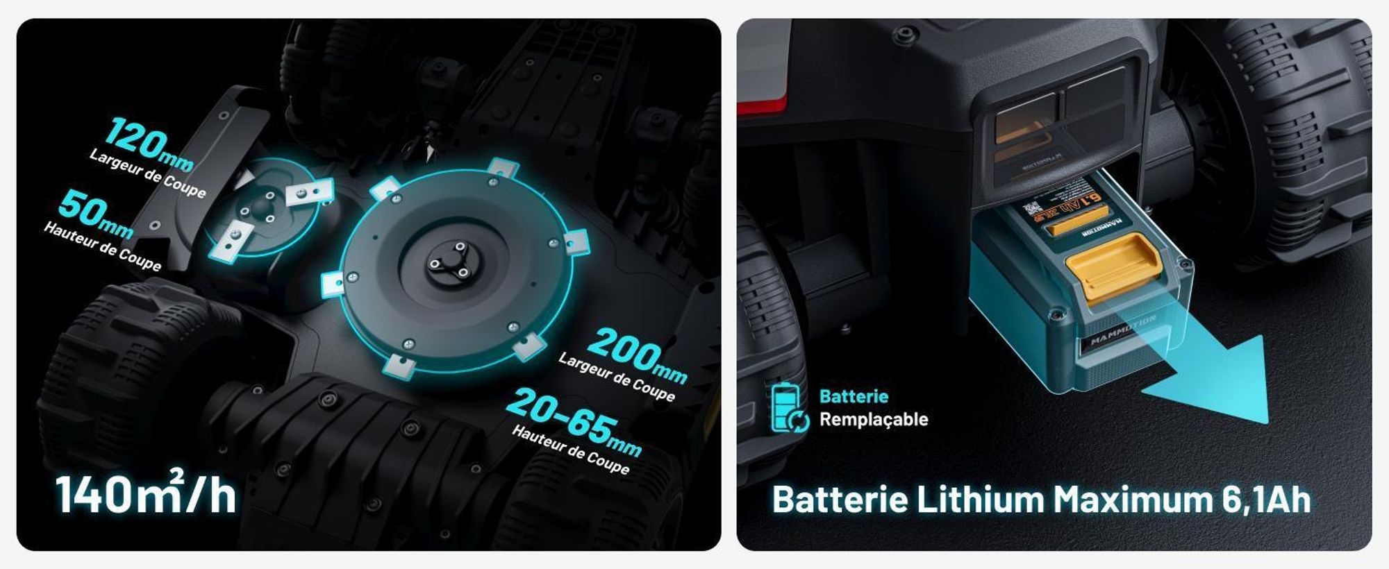 Mammotion LUBA Mini 2 AWD 1000 robot tondeuse 1000 m², sans câble, tonte bordure, DropMow, cartographie auto, garage, module 4G, application