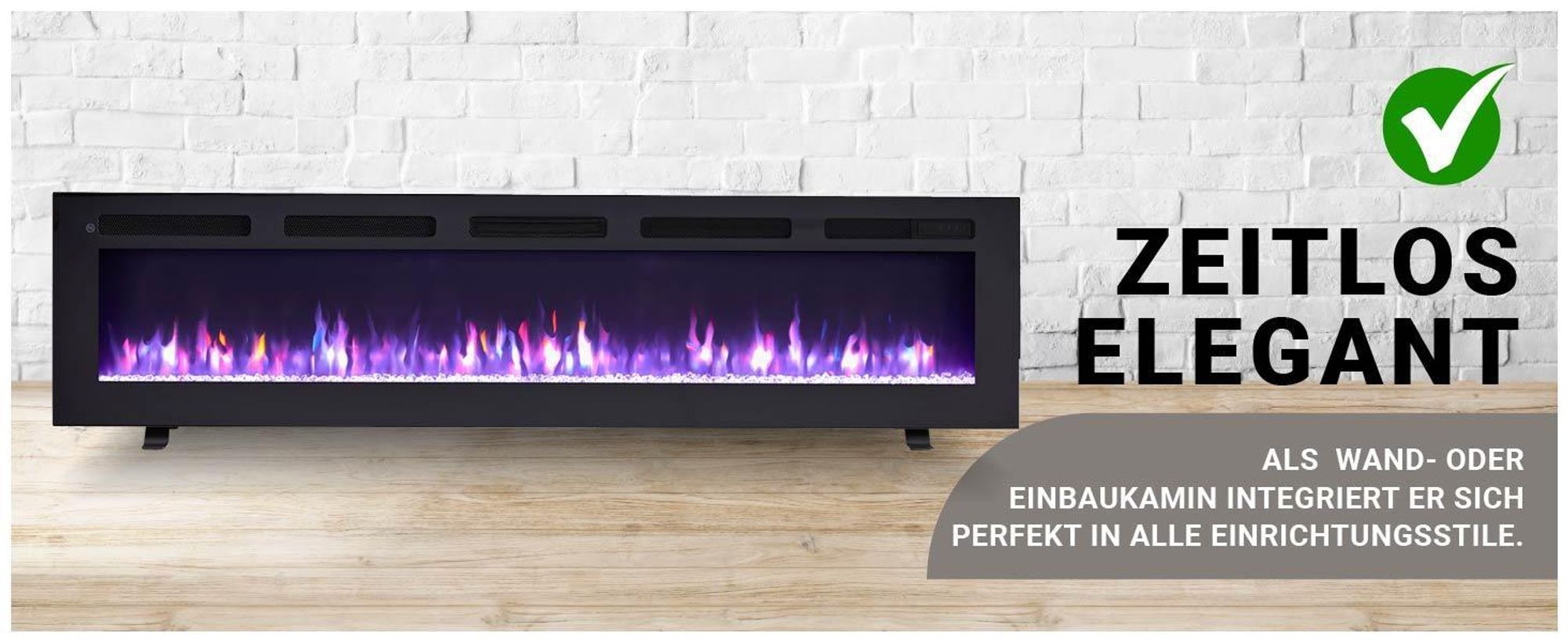 Elektrokamin BALDERIA Leif 70 - 2in1 - schwarz
