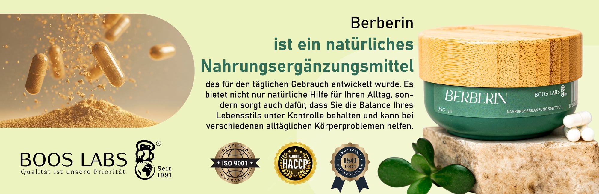 BOOS LABS Berberin I 500mg I 150 vegane Kapseln I Berberin Kapseln Hochdosiert, Berberine