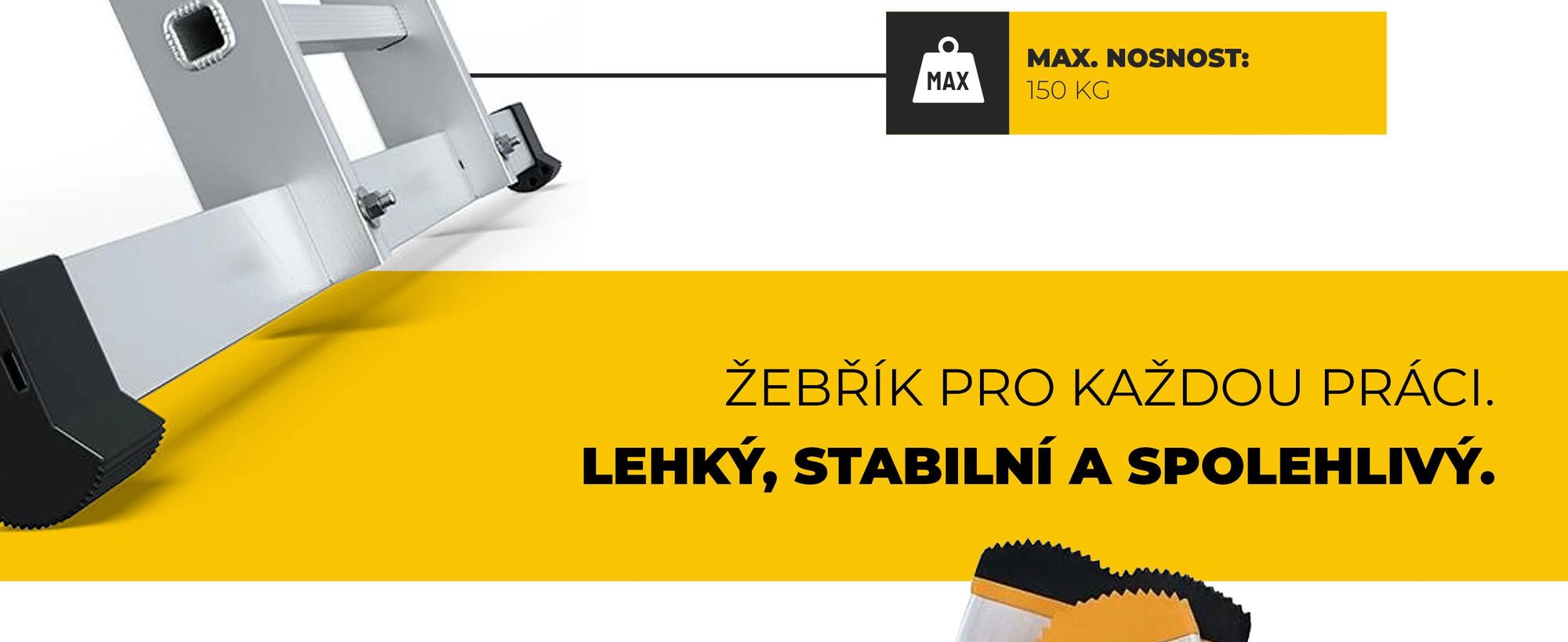 Drabest | Žebřík - žebřík 3x12 stupňů, skládací žebřík - nosnost 150 kg - hliníkový žebřík, schodišťový žebřík, protiskluzové patky