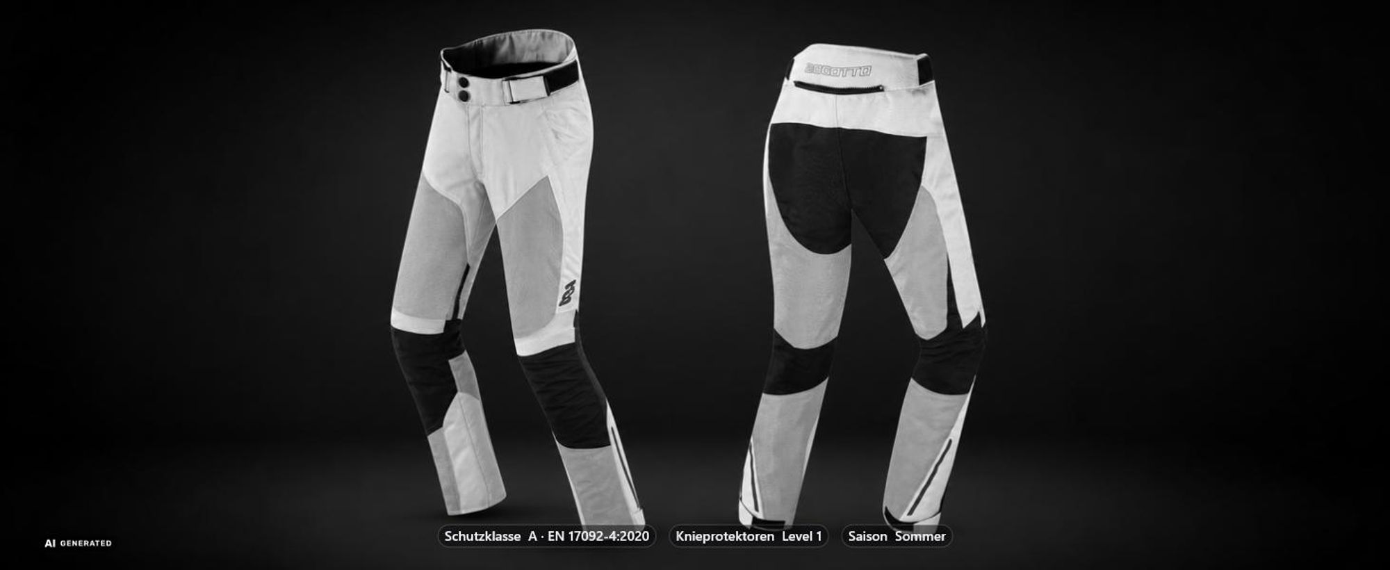 Bogotto Alastor Damen Motorrad Textilhose, grau, M