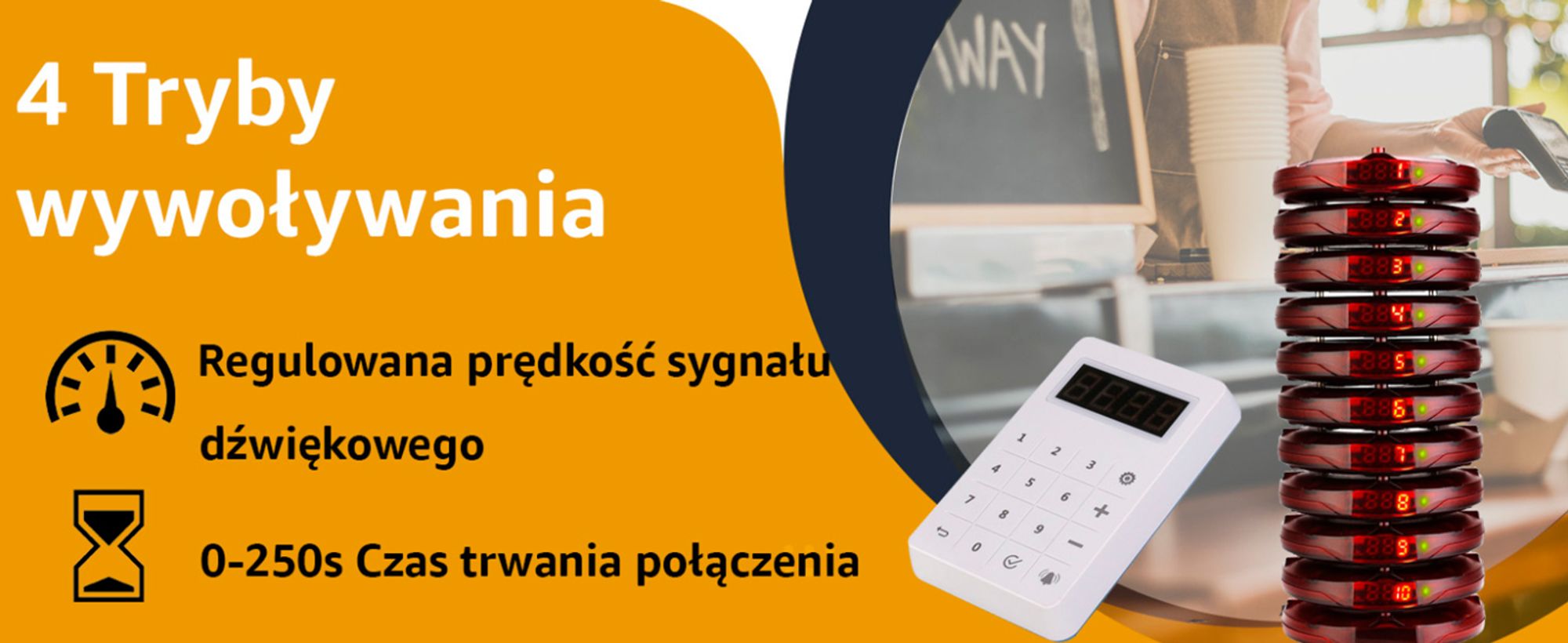 System przywoławczy Retekess TD158, 30 pagerów restauracyjnych, zewnętrzny 500M, wyświetlacz LED, 4 tryby wywoływania, gastro pager do food trucka, hotelu, baru