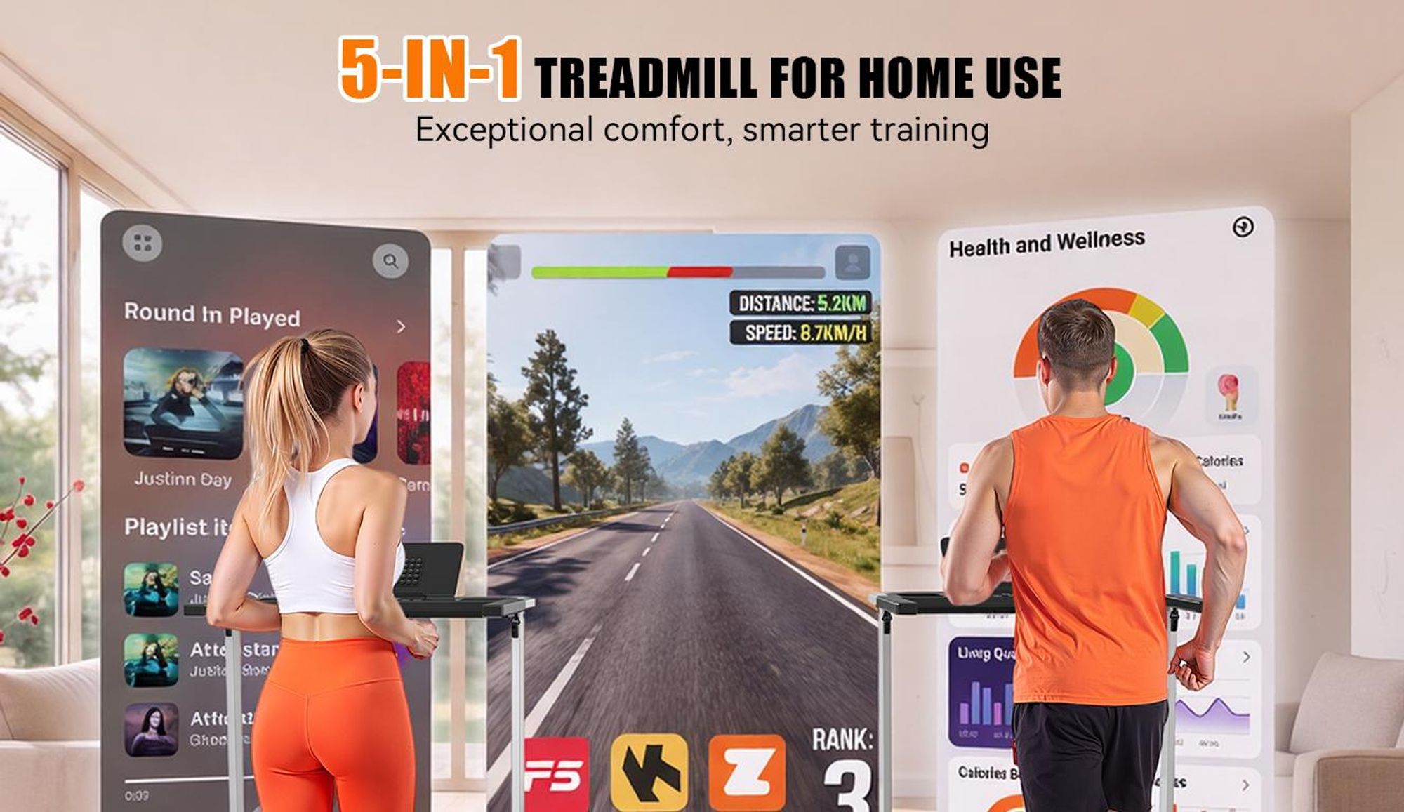 Kehot Laufband klappbar 1–12 km/h, 125kg, App-kompatibel mit Zwift & Kinomap,LED Display, 9%Steigung für Zuhause