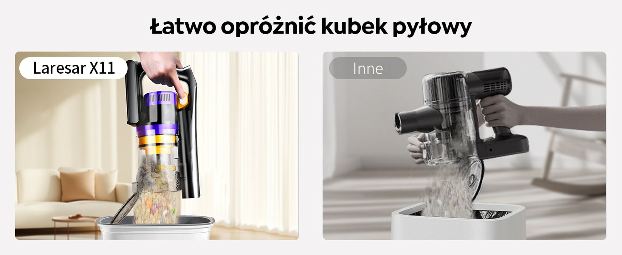Laresar X11 Bezprzewodowy odkurzacz, 550 W/75 000 Pa Bezprzewodowy odkurzacz z ekranem dotykowym, do 60 minut czasu pracy, bezprzewodowy odkurzacz zap