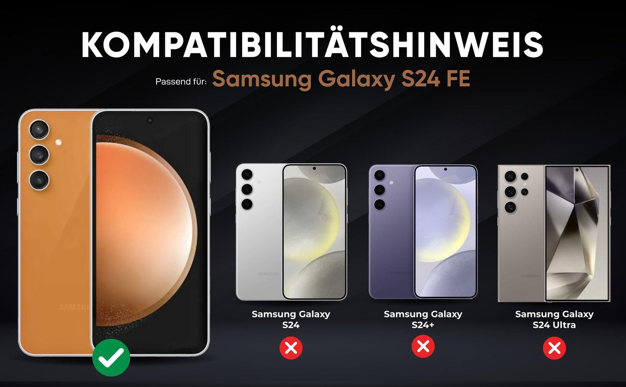 Kompatibilitätshinweise Hülle für Samsung Galaxy S24 FE