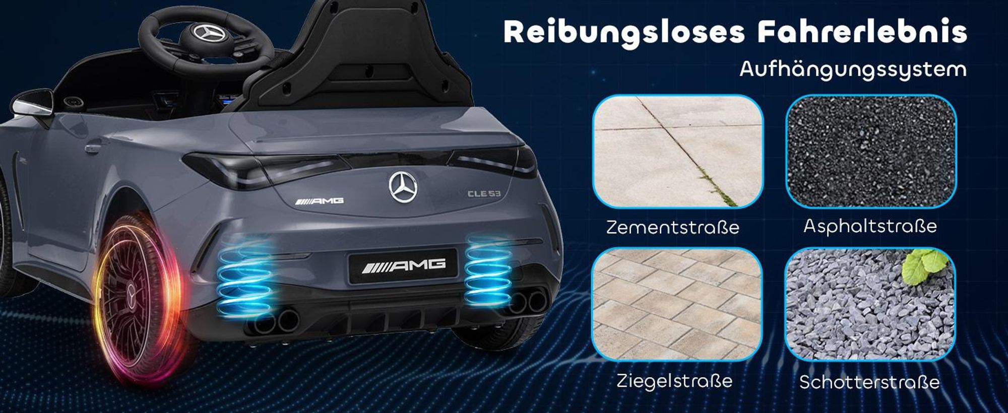 AIYAPLAY Kinder Elektroauto 2x12V Kinderauto mit Musik, MP3, Sanftem Start/Stopp