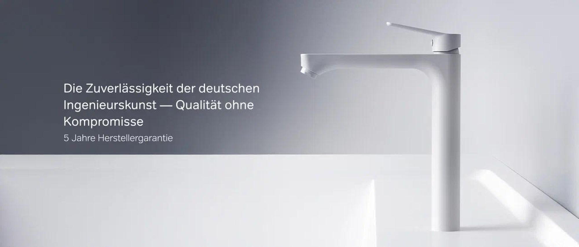 AM.PM Waschtischarmatur Hoch Weiss Wasserhahn Bad Waschbecken Armatur Einhebelmischer Badarmatur Mischbatterie für Badezimmer Aufsatzwaschbecken