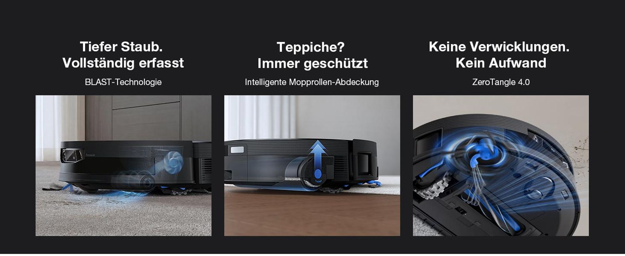 ECOVACS DEEBOT X12 PRO OMNI 22000Pa Staubsauger Roboter, Saugroboter mit Wischfunktion, OZMO Roller 3.0, FocusJet-System zur Fleckenvorlösung, Schwarz