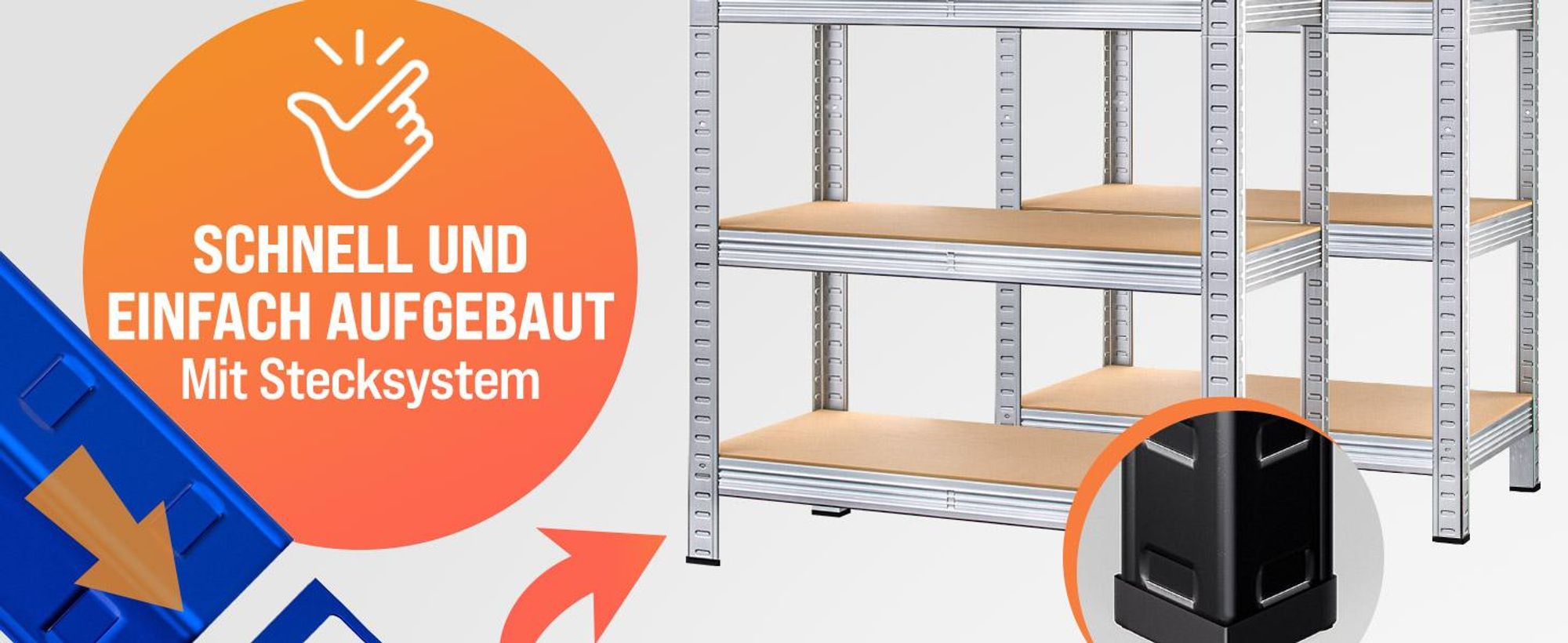 MONZANA® Schwerlastregal 180x90x40cm 875kg 5 MDF-Platten Regal Lagerregal Kellerregal Steckregal Werkstattregal