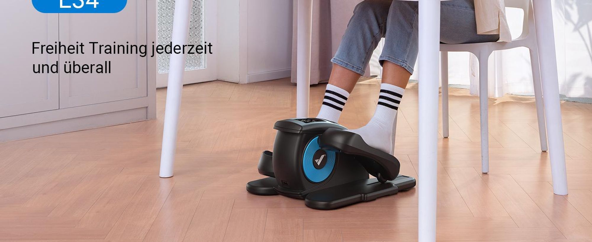 Mini Ellipsentrainer & Stepper – 12-stufiger Crosstrainer mit Fernbedienung & Display, leise, tragbar, vormontiert, ideal für Home-Office & Freizeit
