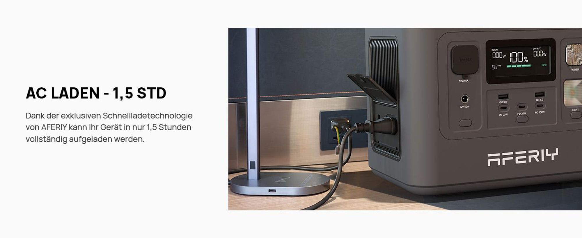 AFERIY Powerstation 800 W 512 Wh LiFePO4 Akku mit UPS und MPPT für Camping und Zuhause