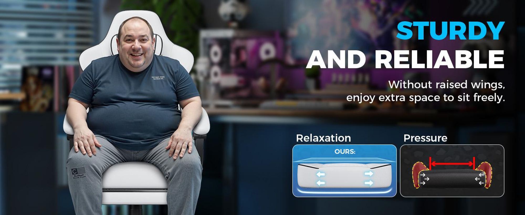 Herní židle GTPLAYER, kancelářská židle, ergonomická židle k počítači, otočná židle s nastavitelnou výškou, područky se synchronním mechanismem, bederní polštář, opěrka hlavy