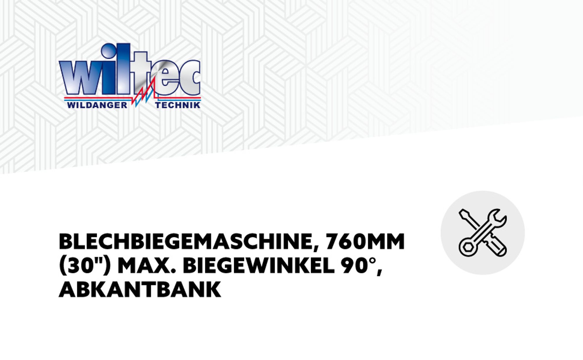 Wiltec Blechbiegemaschine 760 mm (30") Blechlänge, max. 90° Biegewinkel, Abkantbank zum Blech Abkanten aus Gusseisen in Schwarz