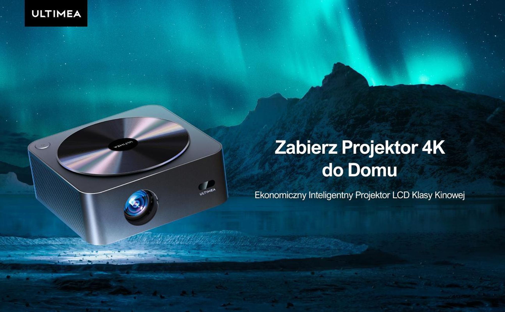 Projektor Ultimea Apollo-P40 obsługujący 4K, zaktualizowana wersja z funkcją unikania przeszkód 700 ANSI, inteligentne wyrównanie ekranu,