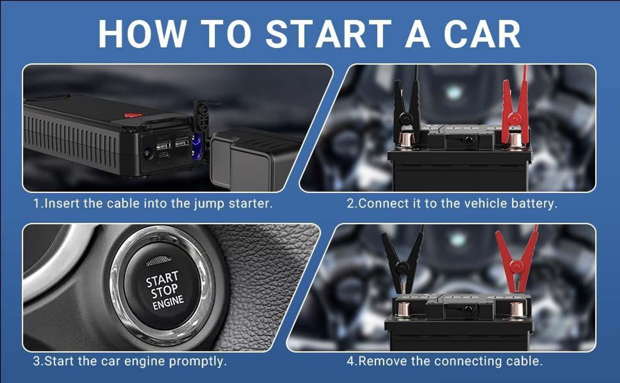 Auto Starthilfe, Starthilfekabel, Jump Starter, Power Bank, Power Station