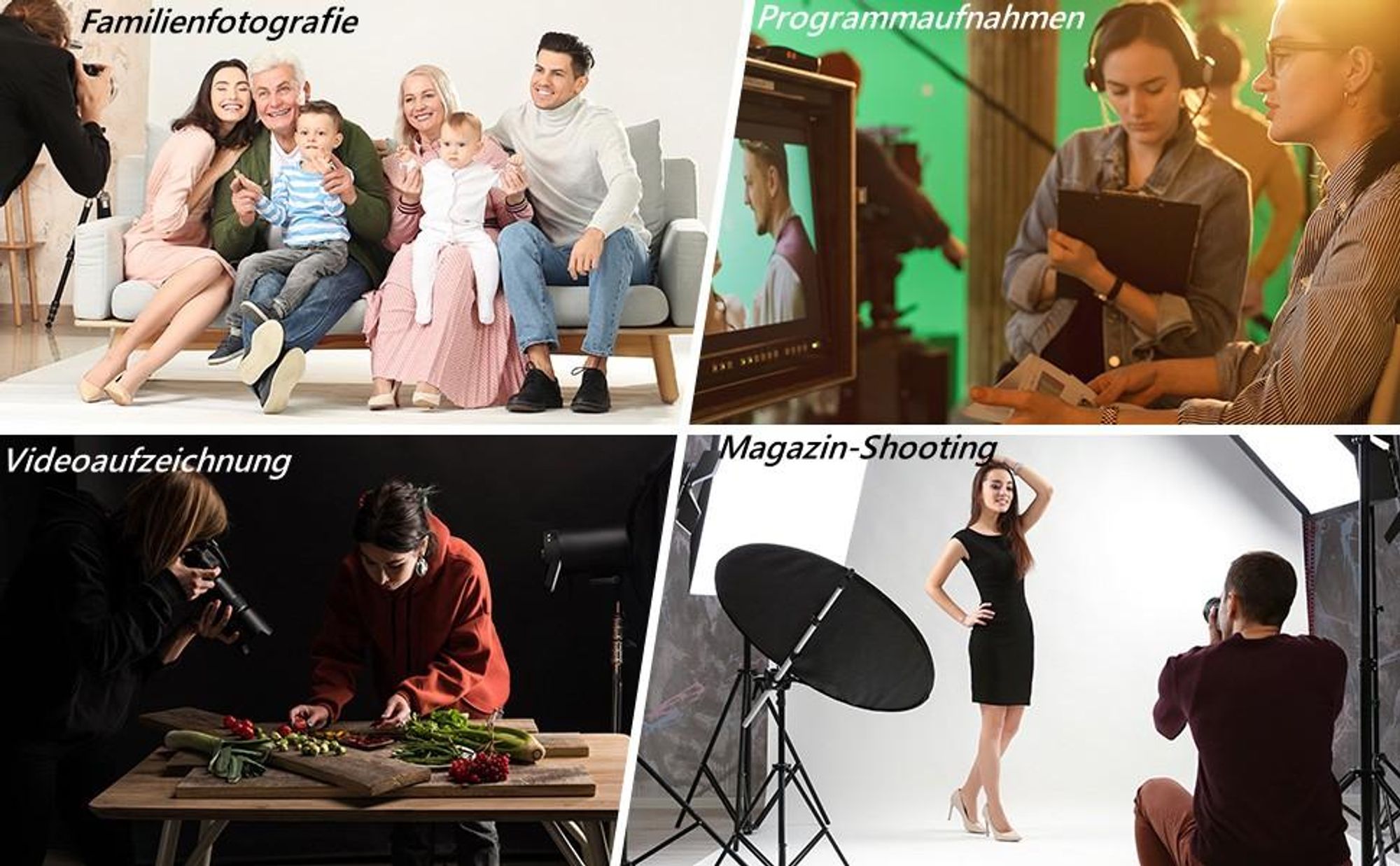 FCH Fotostudio Dauerlicht Softbox Set, Hintergrund Stützsystem,Professionelles Studiosets inkl. Reflektor für Anfänger, Porträts, Produktfotografie