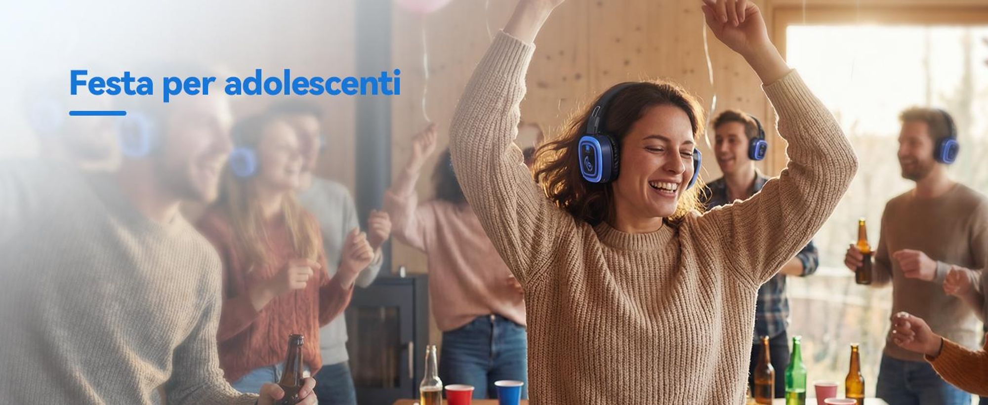 Retekess TA004S Silent Disco: cuffie wireless, sistema audio versione migliorata, 6 canali con Bluetooth, pieghevoli, per TV, yoga, meditazione