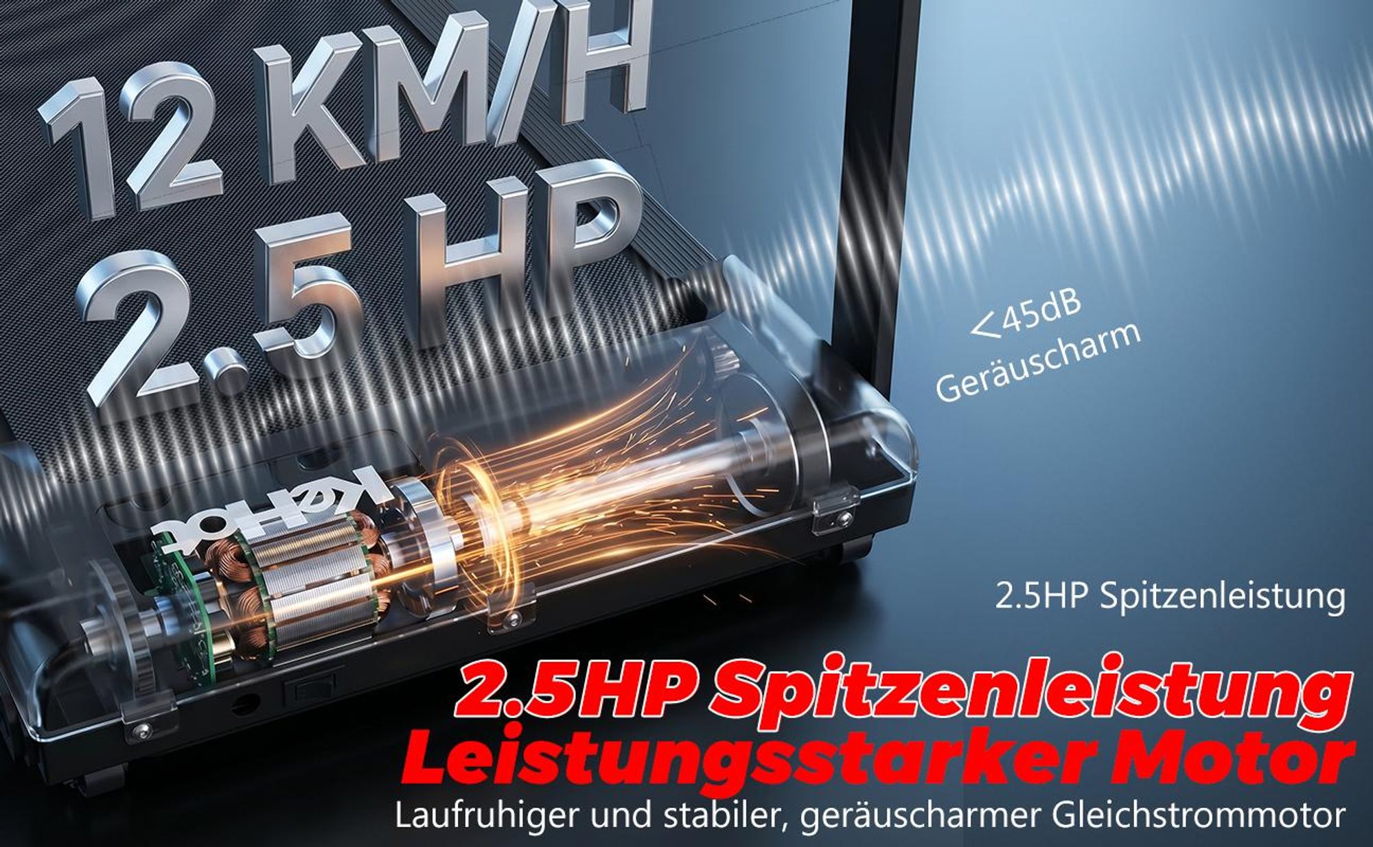 Kompaktes 3-in-1 Klapp-Laufband Für Zuhause, 2,5 PS Motor, 1–12 km/h, LED-Display, 12 Programme, Bluetooth-Lautsprecher, Walking Pad Für Zuhause