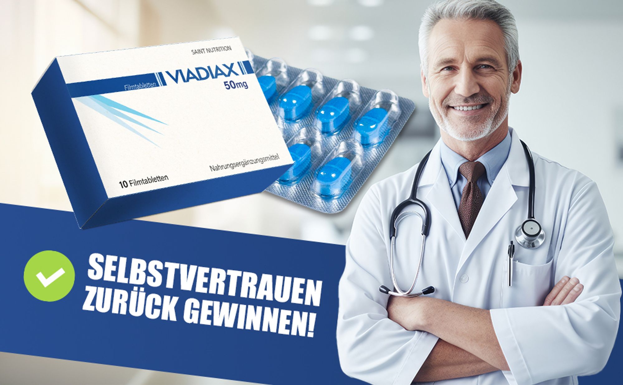 Saint Nutrition® Viadiax – Potеnzmittel - rezеptfrei – Verzögerung der Ejakulation – mehr Potenz - Potenz steigernd - länger durchhalten Mann - 50mg