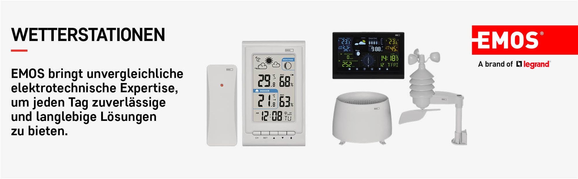 Emos E0352, Weiß, Innen-Hygrometer, Innen-Thermometer, Außen-Hygrometer, Außen-Thermometer, Hygrometer, Thermometer, Thermometer, 20 - 95%, 1 - 99%