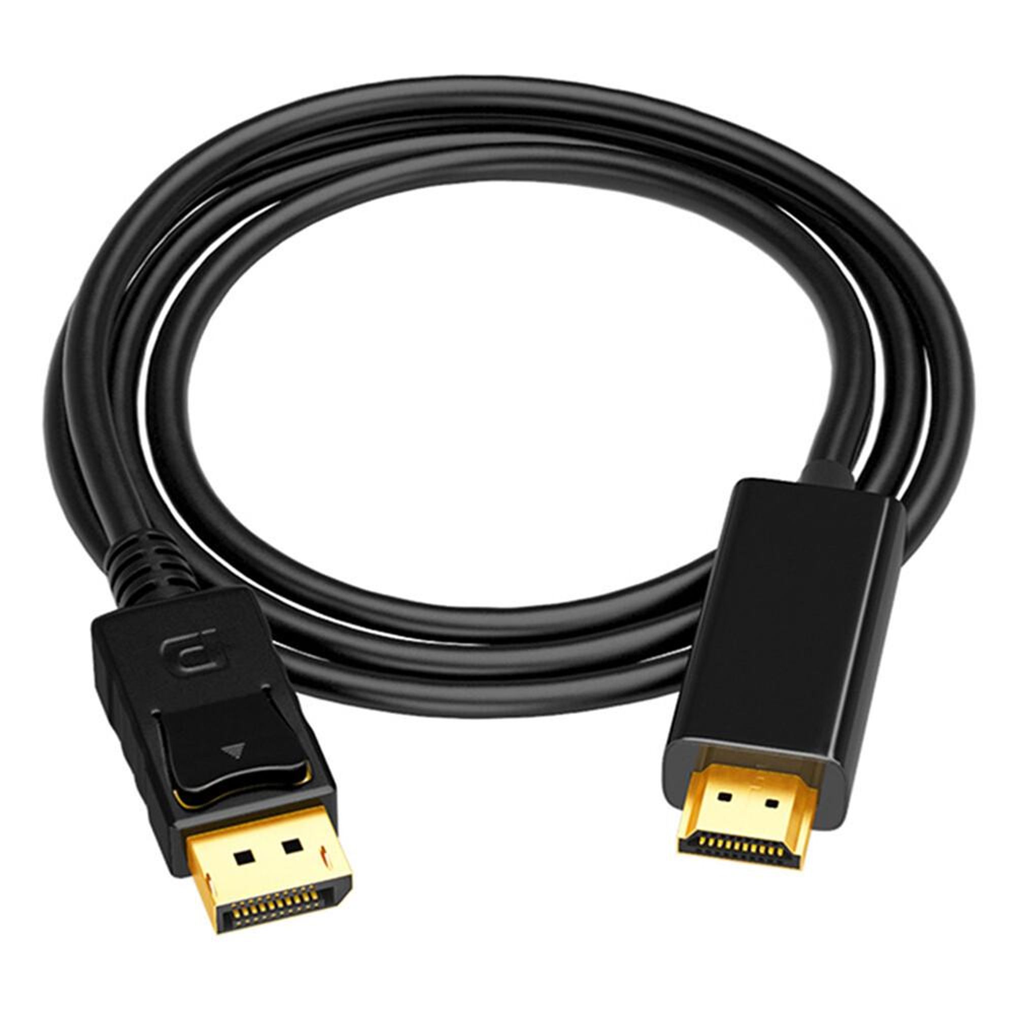 DisplayPort auf HDMI Adapter Kabel 1,8m DP 1.2 HDMI 1.4 4K Full HD 1080p schwarz
