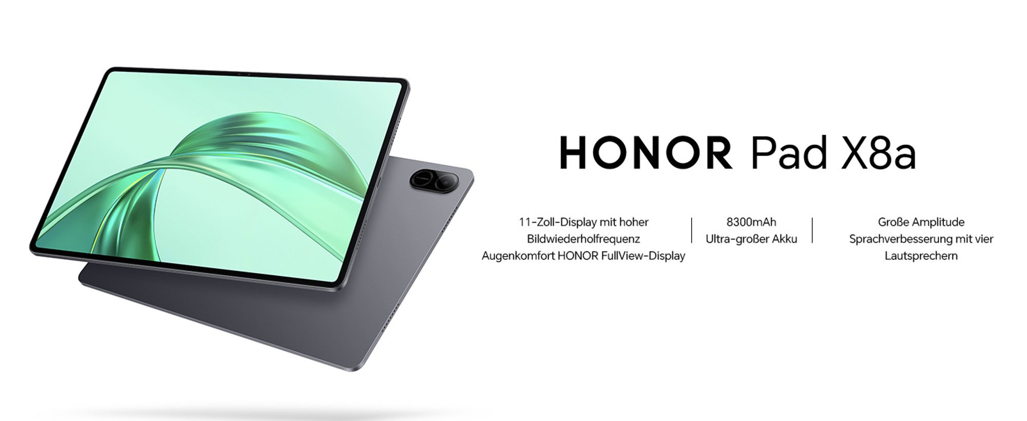 Honor Pad X8a, 27,9 cm (11"), 1920 x 1200 Pixel, 128 GB, 4 GB, Android 14, Grau