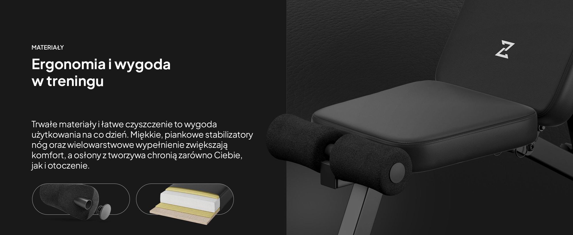 Ławka do ćwiczeń Zipro Składana Tempo – regulowana ławka treningowa do użytku domowego Ławka skośna Ławka ujemna z ekspanderami Obciążenie 230 kg Idealna do hantli