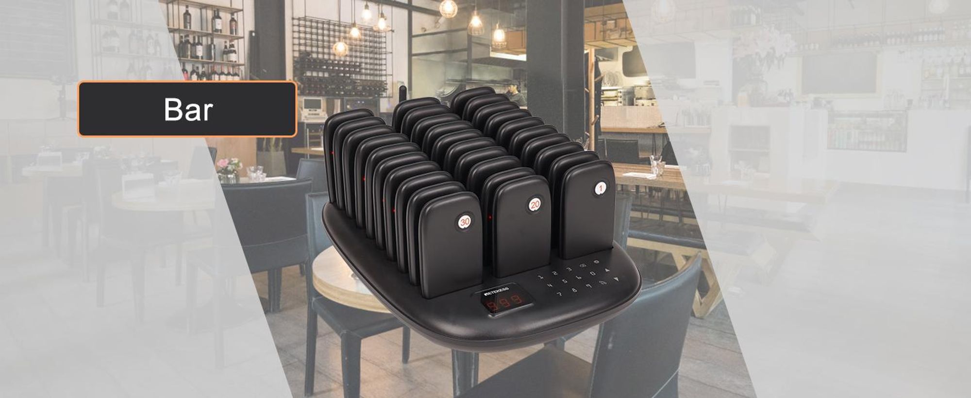 System przywoławczy Retekess TD175P dla restauracji, 30 przywoławców, zasięg 800 m, 7 trybów wywołania, przywoławce do stref gastronomicznych, kawiarni, barów, lokali gastronomicznych, krótkofalówki