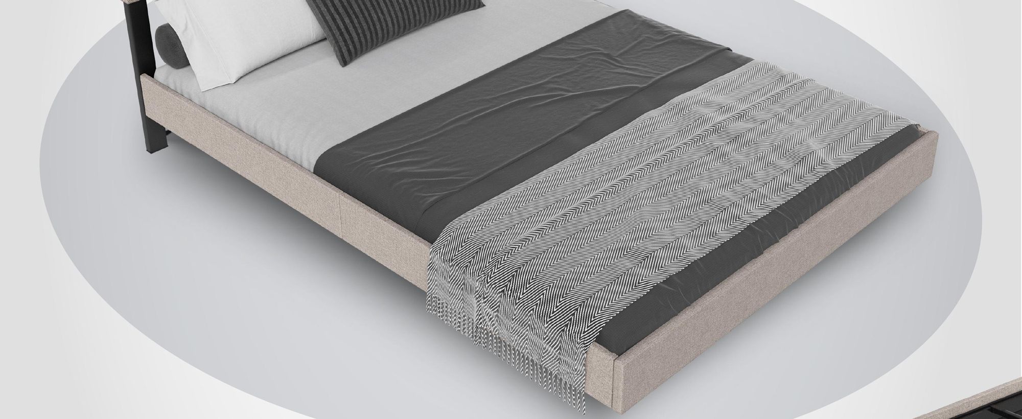 Juskys Schwebebett Lissabon 140 x 200 cm - mit Matratze & Schwebendes Design - beige