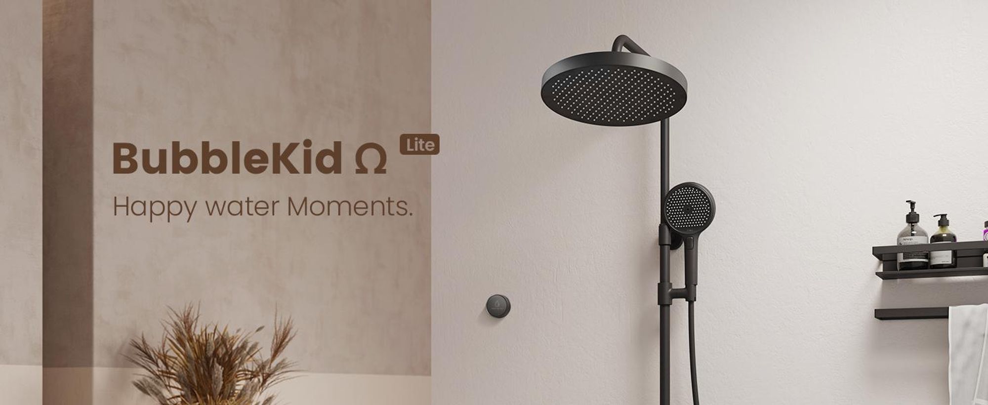 EMKE® Duschsystem mit Thermostat Schwarz mit Kinderdusche, Digitalanzeige & Chlorfilter 4 Ausgänge Rund Regandusche Familienfreundlich Duschsäule F23