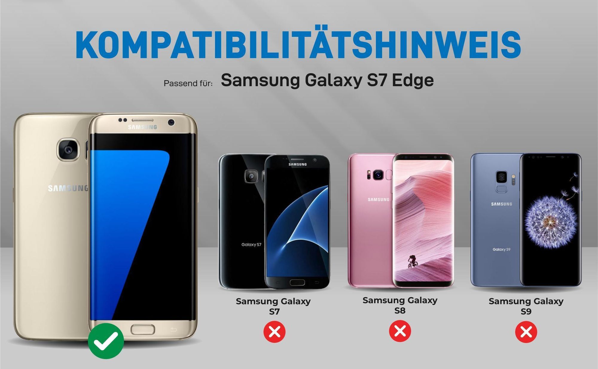 Kompatibilitätshinweise Hülle für Samsung Galaxy S7 edge
