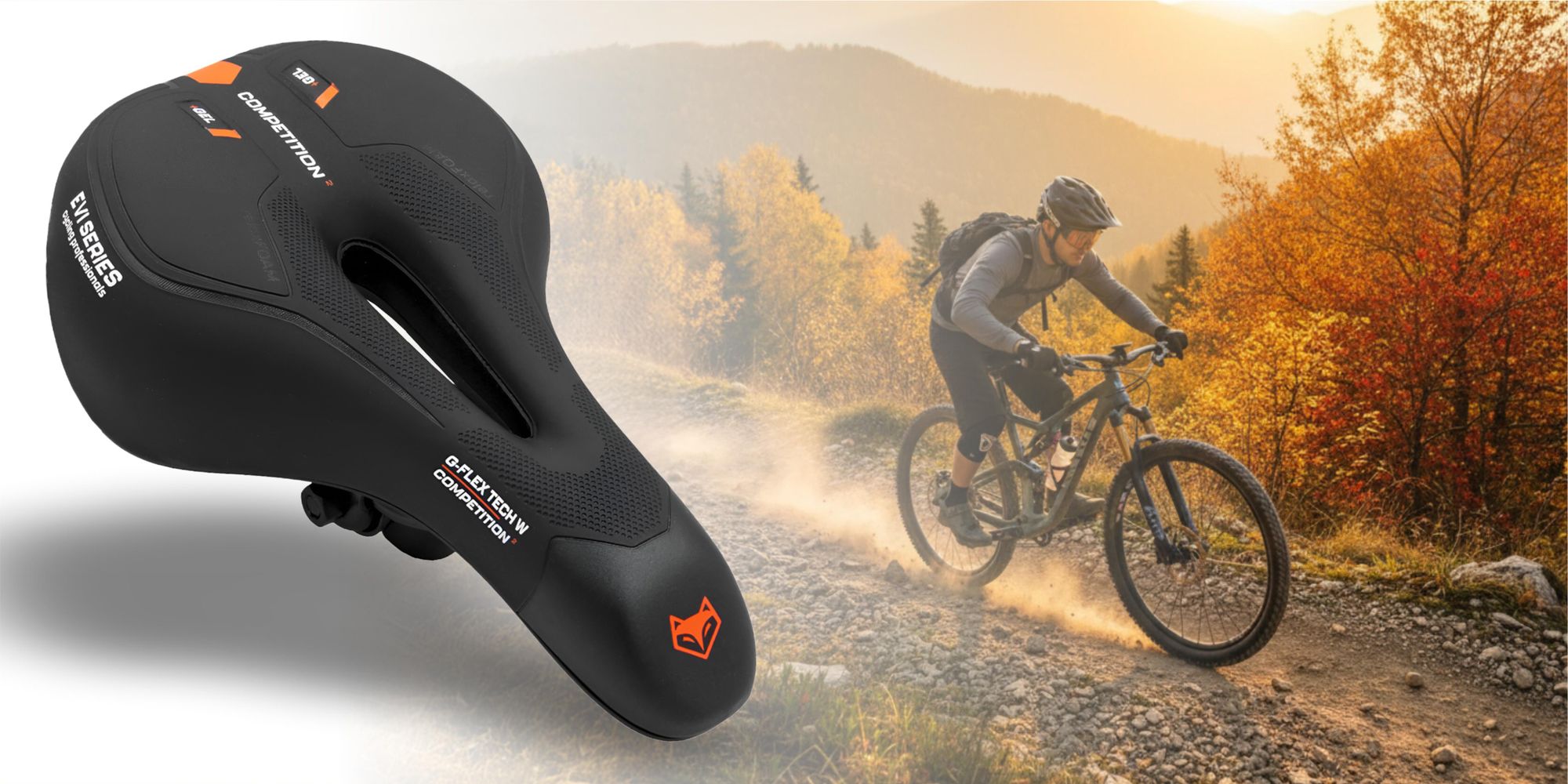 Fahrradsattel Gel extra bequem, ergonomischer City & Trekking Sattel für Damen & Herren, weich & stoßdämpfend, EVI BIKE G-Flex W, Schwarz