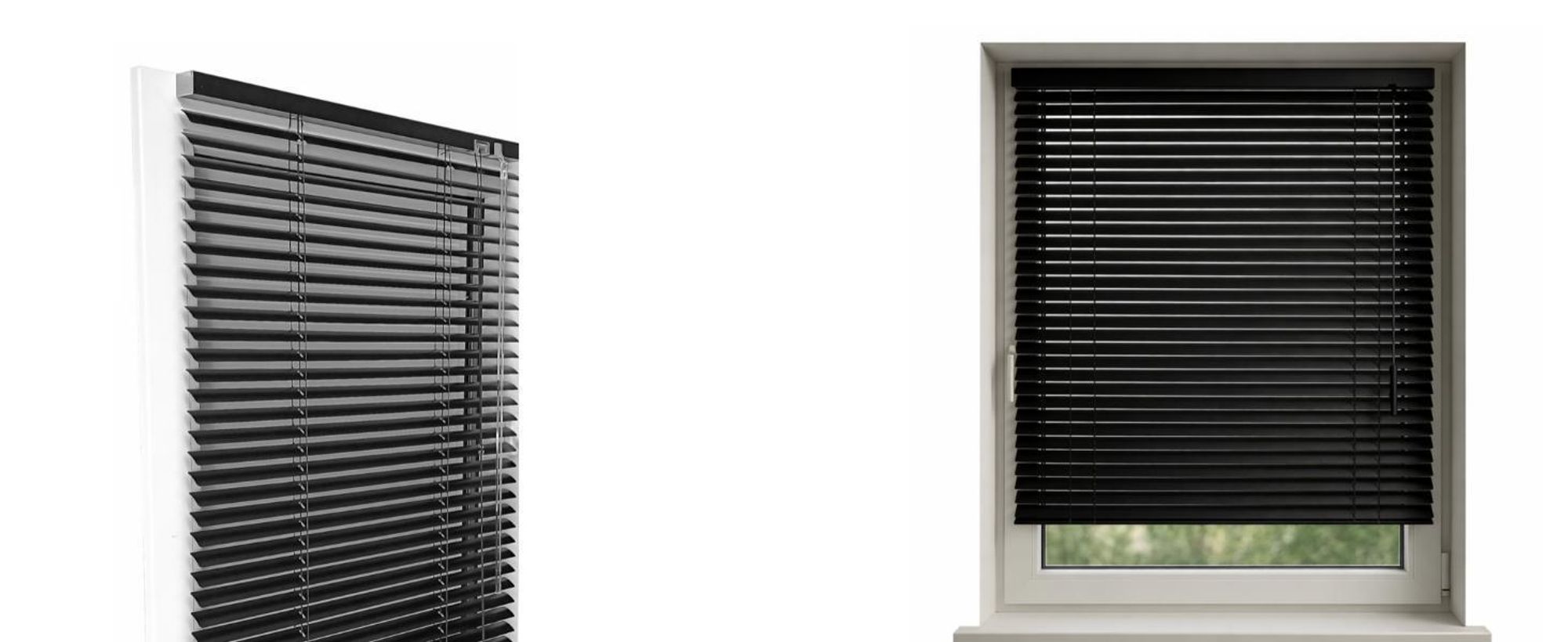 80x130cm Schwarz Jalousien Fenster ohne Bohren Innen 25 mm Montage-Teile Inklusive Klemmhaltern Klemmfix Wand- oder Deckenmontage Sonnenschutz