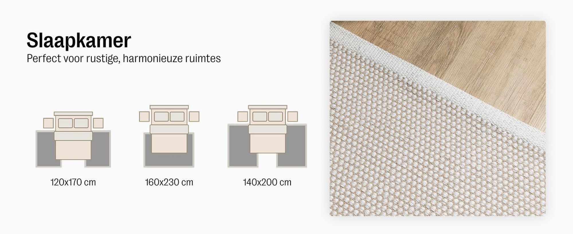 benuta tapijt woonkamer katoenen tapijt Ron Wit 160x230 cm Katoenen vloerkleed voor de woonkamer , rechthoekig