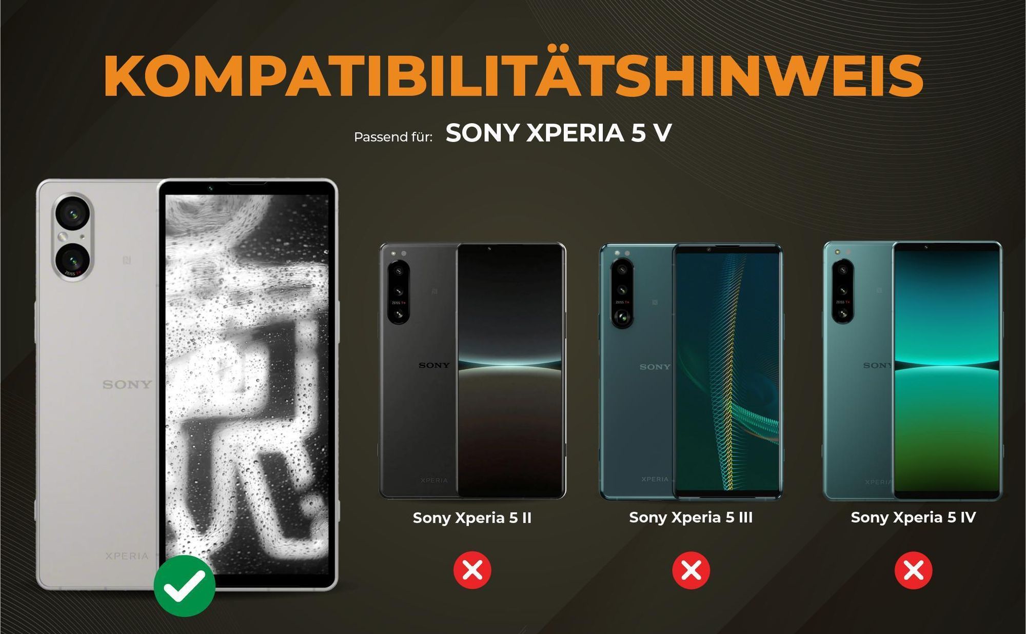 Kompatibilitätshinweise Hülle für Sony Xperia 5 V