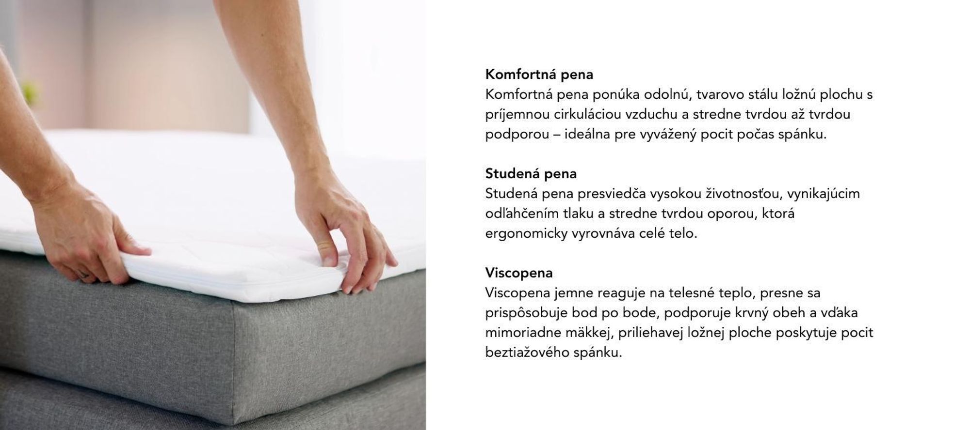 Ergonomický topper zo studenej peny | 180 x 200 | pre všetky matrace | XDREAM Pure matracový topper