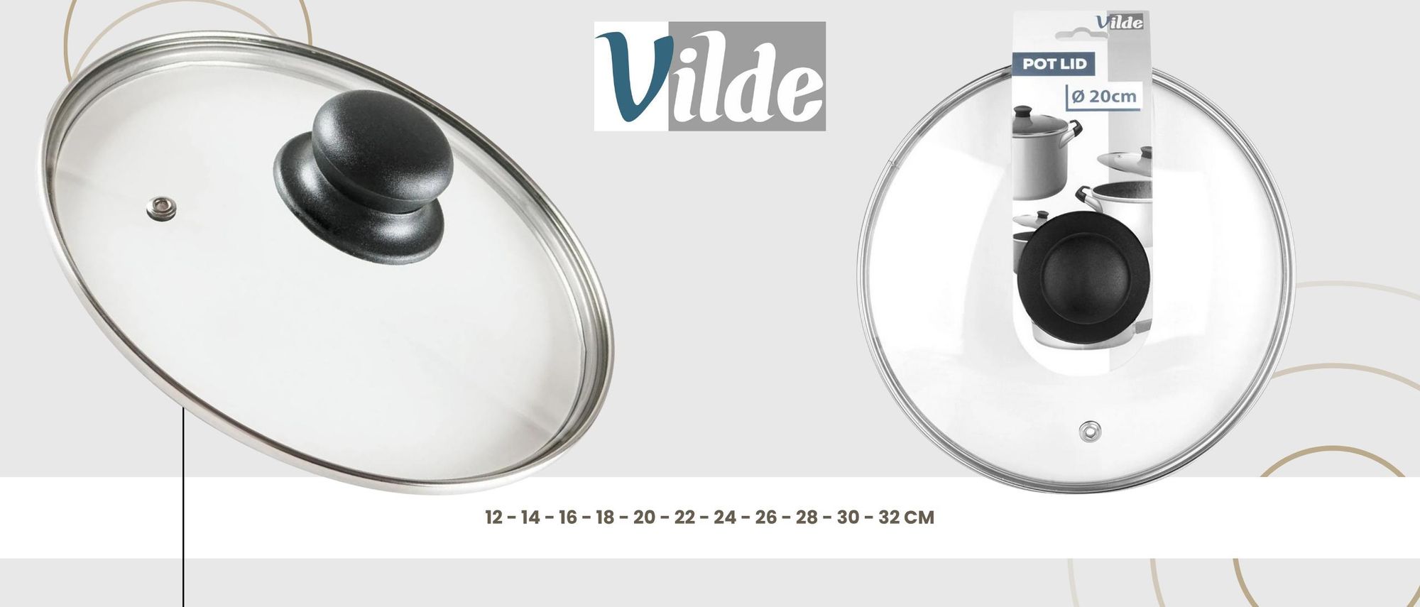 Vilde, Glasdeckel, Edelstahlring, Edelstahldeckel, Hitzebeständiges Glas, Universaldeckel, Dampfloch