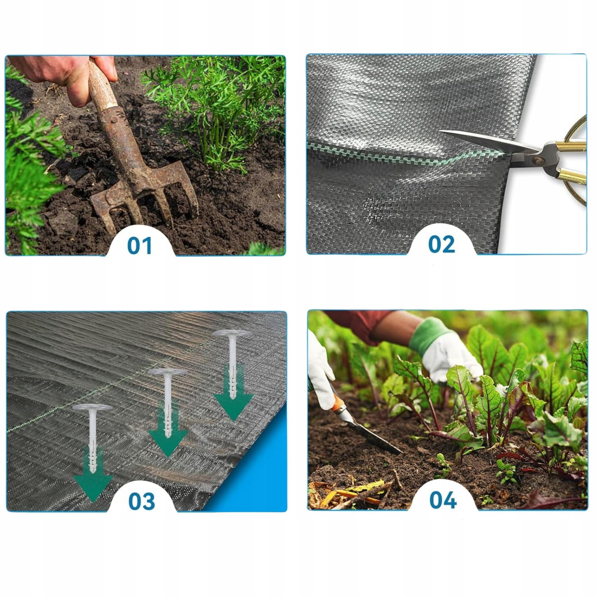 KRUMAD Unkrautvlies 70g/m² 1,1x50m Schwarz UV-stabilisiert, Wasserdurchlässig, Gartenvlies, Mulchvlies, Unkrautfolie aus PP