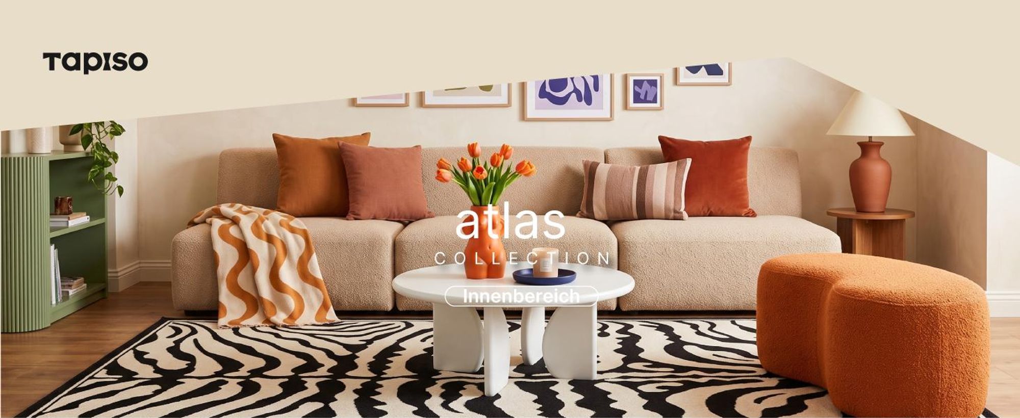 Tapiso Teppich ATLAS modern rot beige Wohnzimmer 250 x 350 cm
